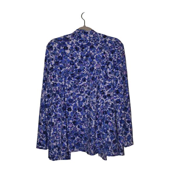 ISAAC MIZRAHI LIVE! NEW $74 Floral Printed Long Cardigan w/ Side‎ Slits Medium - Picture 2 of 3